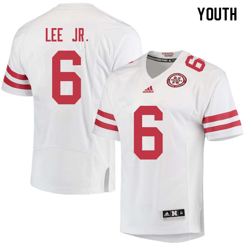 Youth #6 Eric Lee Jr. Nebraska Cornhuskers College Football Jerseys Sale-White - Click Image to Close